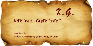 Kányi Győző névjegykártya
